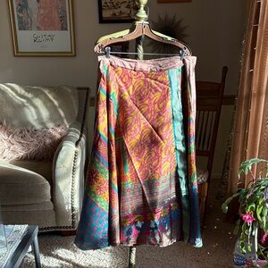 Colorful Paisley A-Line reversible skirt